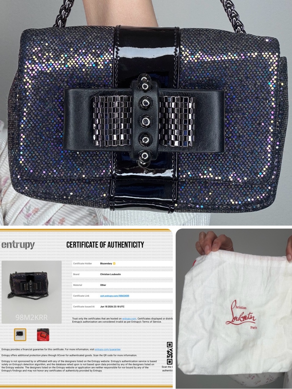 Christian Louboutin Sweet Charity rainbow glitter with Entrupy and dust bag - Picture 1 of 16